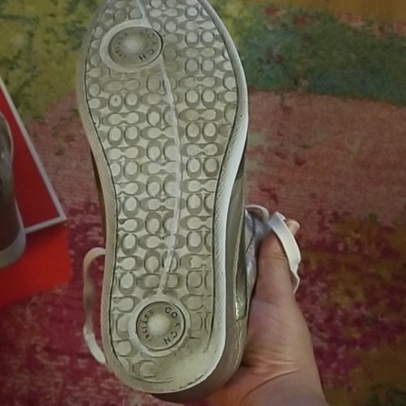 Coach Sneakers sz 8.5 Alexis Wedge Lt. Gold - Picture 6 of 9